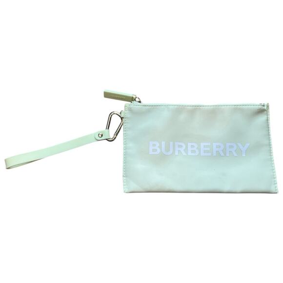 Burberry Wristlet/Cosmetic Bag Light Green Luxury Designer Accessory Makeup Bag - Picture 2 of 11